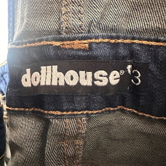 Dollhouse Distressed Denim Overalls Juniors Size 3 With Adjustable Straps & Mult - Picture 9 of 9